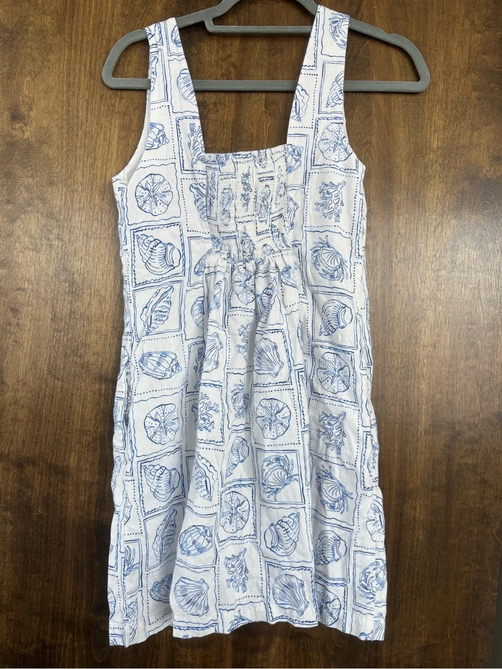 J.Crew Linen-blend Square-neck Shift Dress